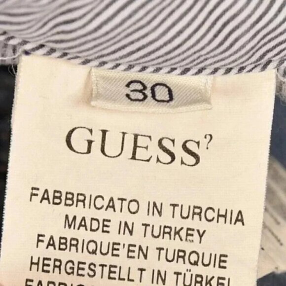 Vintage Guess Denim Jean Mini Skirt Cargo Flap Pockets  Size 30 - Picture 10 of 10